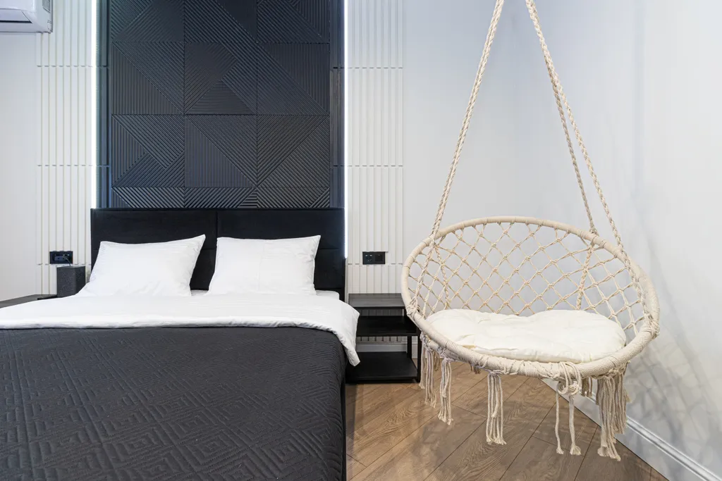 Квартира Светлая квартира с дизайнерским ремонтом Алисой и качелями в спальне — Краснодар