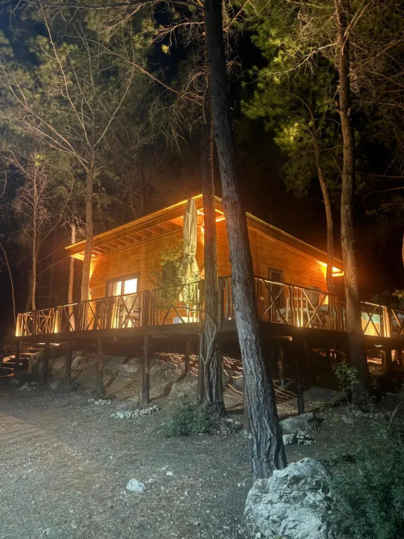 Просторное эко бунгало в сосновом лесу на побережье Турции