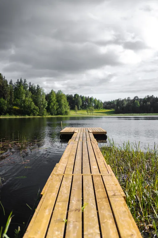 Дом-студия с панорамной стеной на залив Мусталанлахти