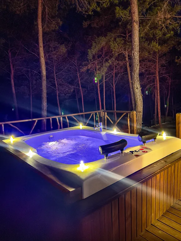 Бунгало в сосновом лесу на берегу Средиземного моря, Турция