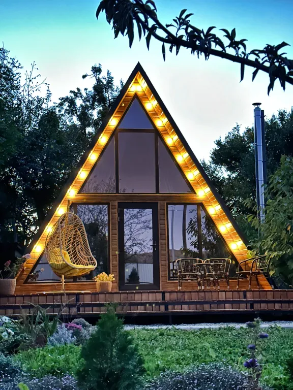 Spa-отдых в гостевом доме в стиле A-frame с отдельным двориком