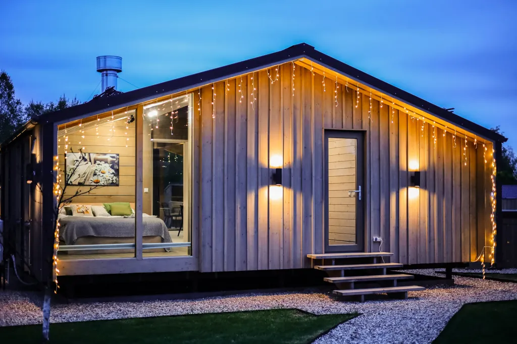 Белый дом на берегу водохранилища