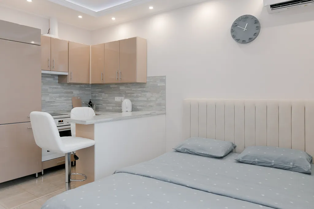 Красивая нежная студия со всеми удобствами