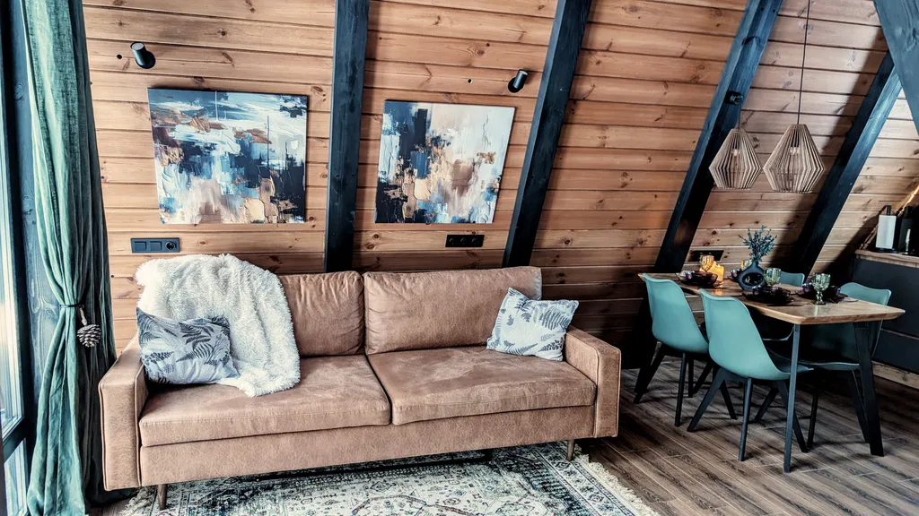 А-фрейм на нарочи видом на лес в 10 минутах ходьбы от пляжа