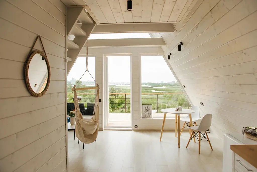 Коттедж Домик A frame с потрясающим видом на Казанку (white) — Казань