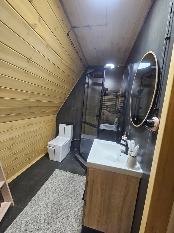 Уютный дом в стиле A frame на поляне Чегет