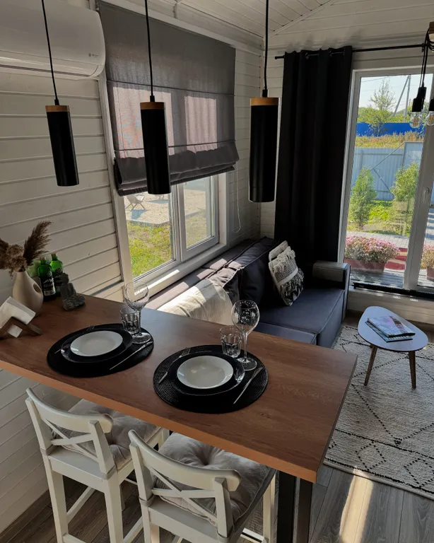 Уютный дом с сауной, в стиле барнхаус, недалеко от реки