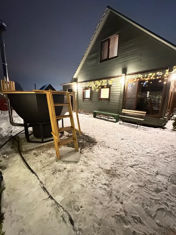 Дом-баня с бассейном и чаном