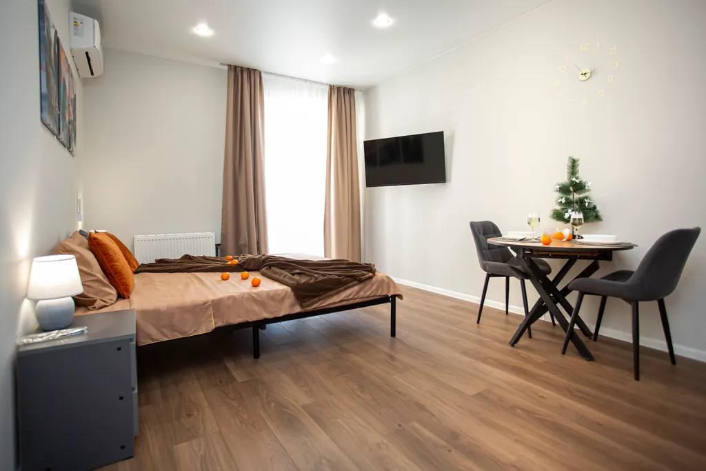 УК Атмосфера Квартира Крем-брюле с видом на горы — аренда посуточно в Кудепста