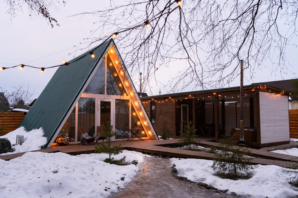 Коттедж A-frame дом Изумруд — Образцово