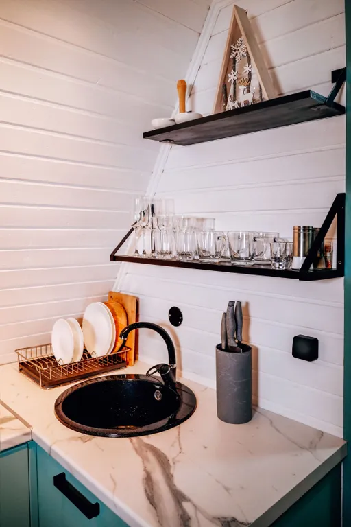 Коттедж Коттедж Роскошный А-фрейм в нежных мятных тонах с панорамными окнами — Озёры