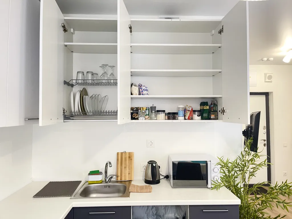 Большая квартира-студия с ванной для 3х гостей