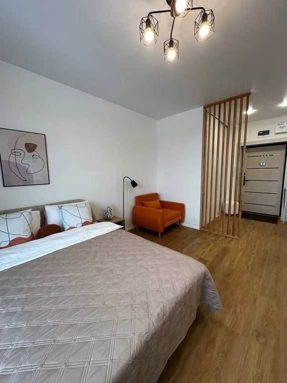 Светлая студия с панорамой центра