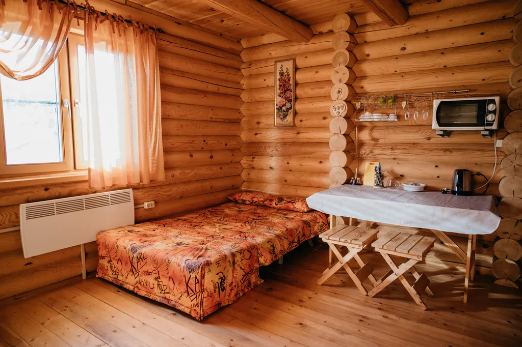 Семейный номер гостевого центра на берегу пруда (прокат снегохода)