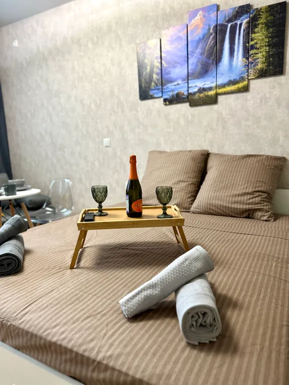 Студия с дизайнерским ремонтом