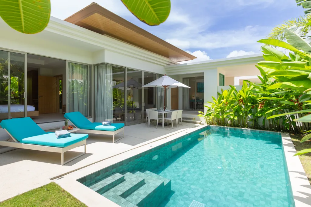 Светлая вилла с 3 спальнями и бассейном Бангтао, Лаян, Лагуна