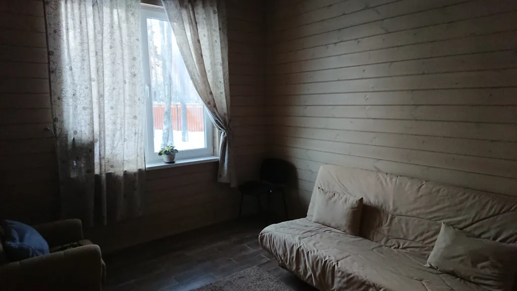 Дом с камином и панорамными окнами в сад