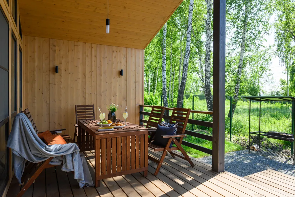 Дом с камином и баней у озера