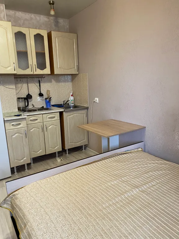 Студия 20кв.м - широкая кровать, стиралка, микроволновка, холодильник