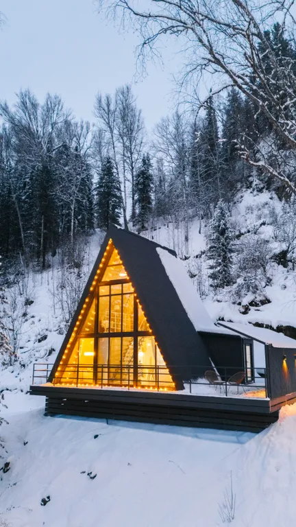 Villa Roma Телецкое - панорамный А-фрэйм 2 с видом на горы и озеро