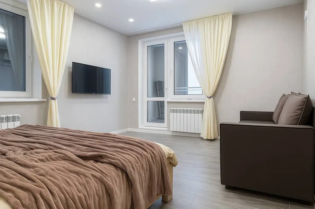 Стильная однокомнатная квартира Тирамису в ЖК На Пархоменко