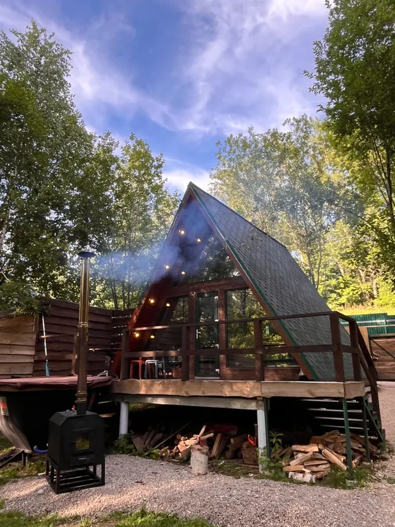 Треугольный домик Авро с баней и чаном в Чкалов Дача