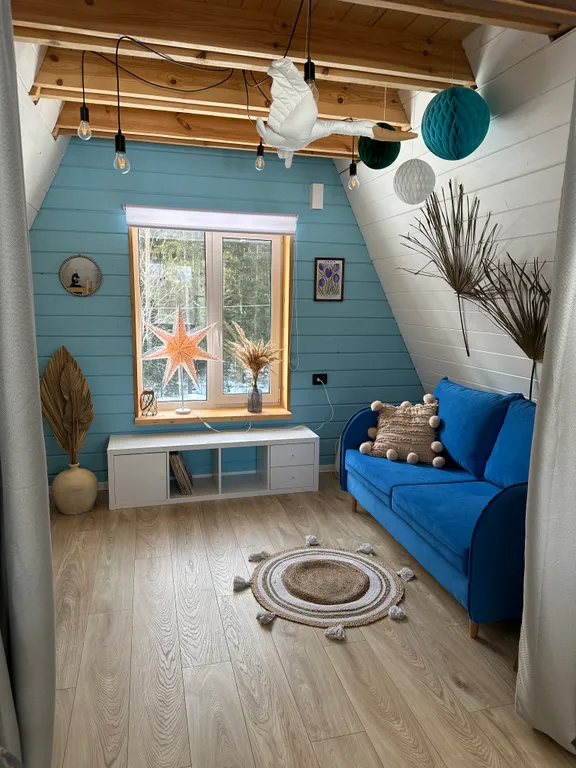 Большой уединенный A-frame в лесу с горячей купелью Фурако