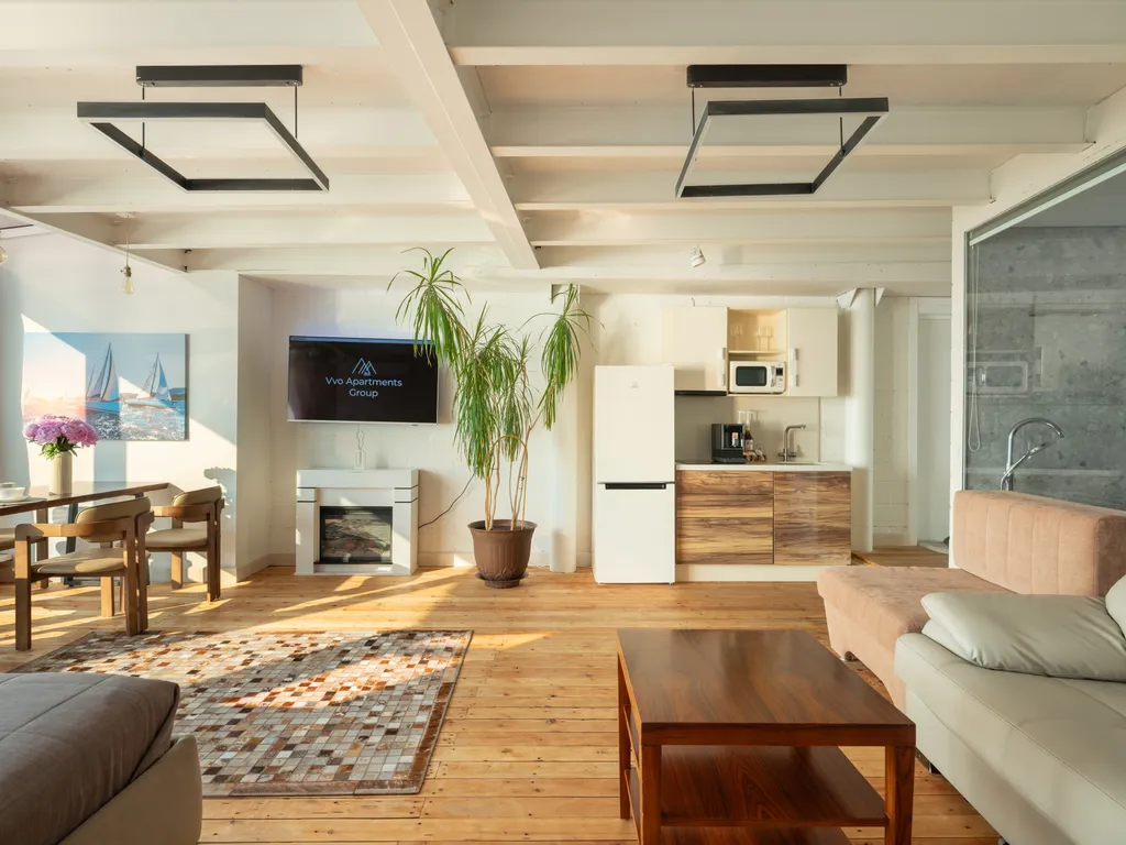 Квартира с джакузи, камином и панорамным видом на море