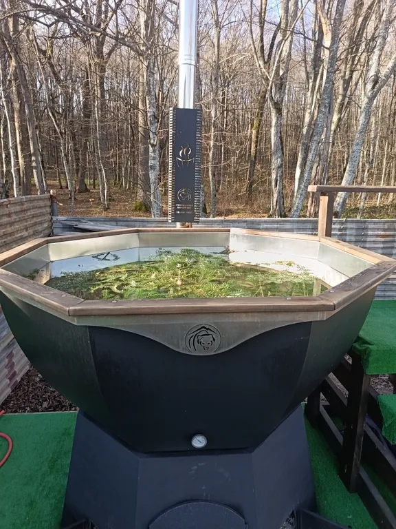 А-фрейм с видом на лес и с банным чаном