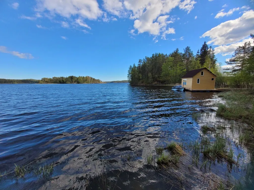 Плавдом Морячка с баней на острове + лодка на веслах