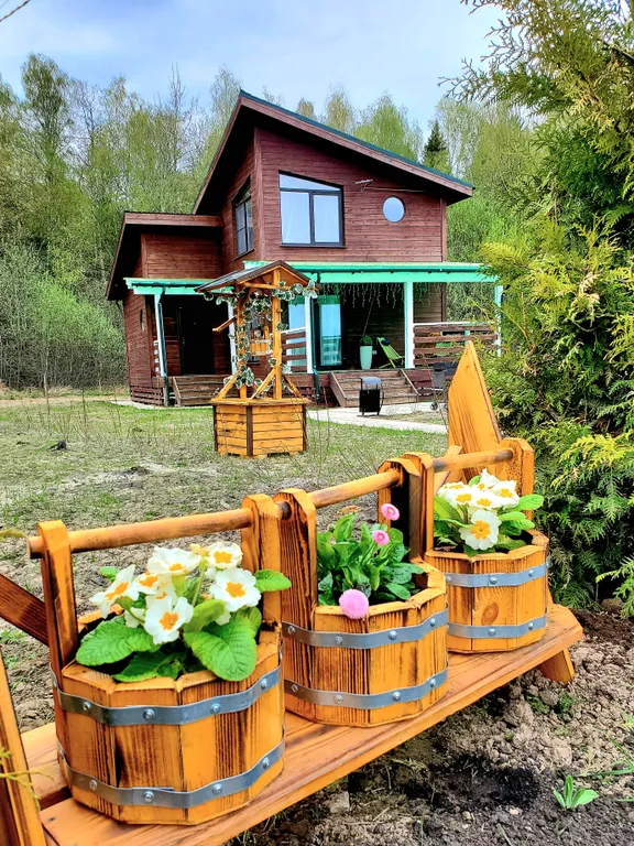 Дизайнерский домик на семейной экоферме в Немцово