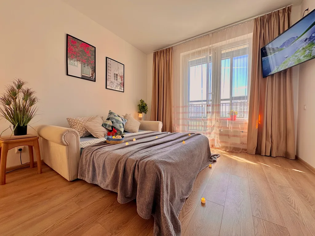 Просторная 1-комнатная квартира для 4 человек рядом с метро Аннино. — аренда посуточно в Битца