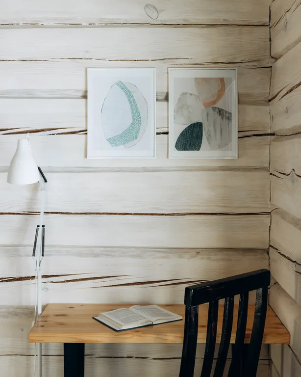 Коттедж синий закат с камином и террасой с видом на реку