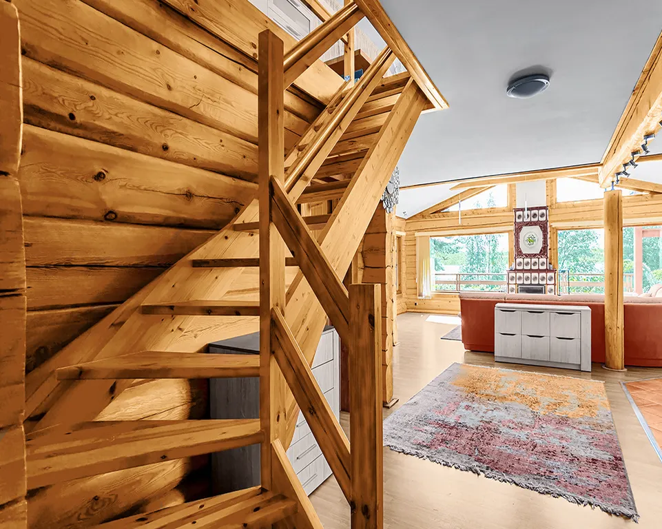 Коттедж в лесу с видом на озеро