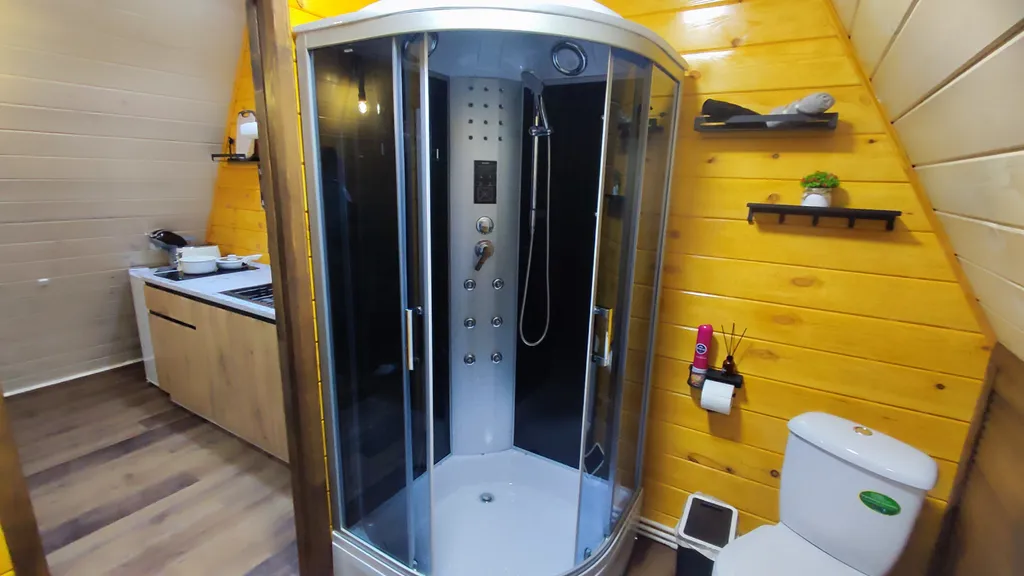 Дом А-фрейм с банным чаном