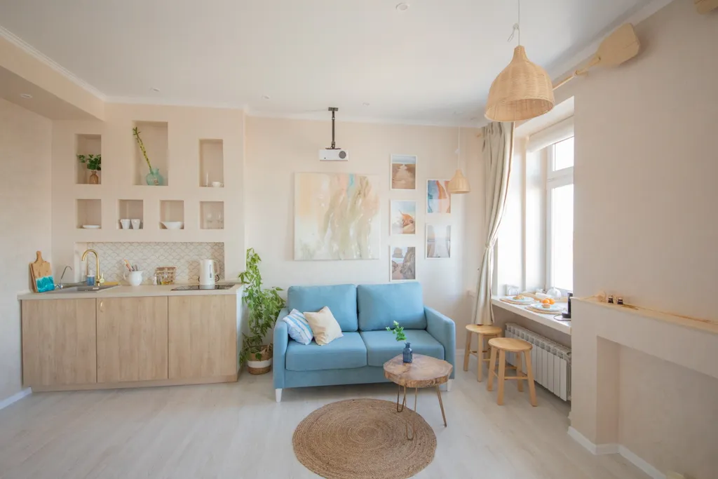 Студия с видом на Волгу в центре