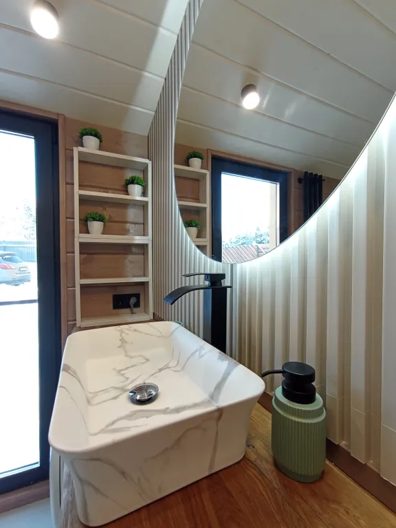 Панорамный дом с видом на лес и банным чаном