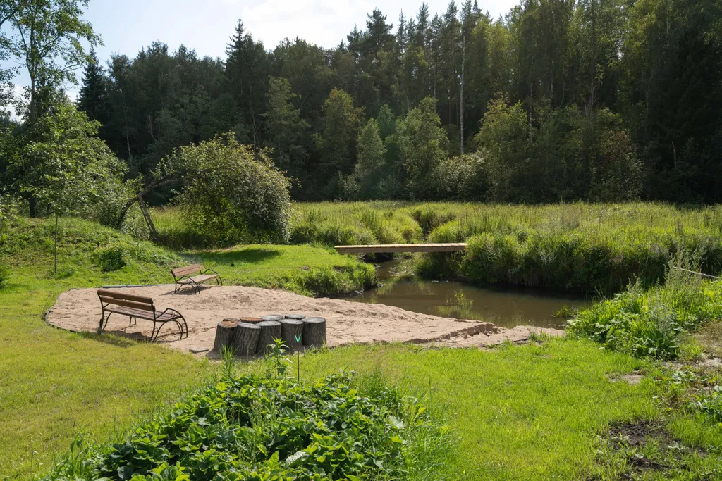Загородный дом на берегу реки со своим пляжем