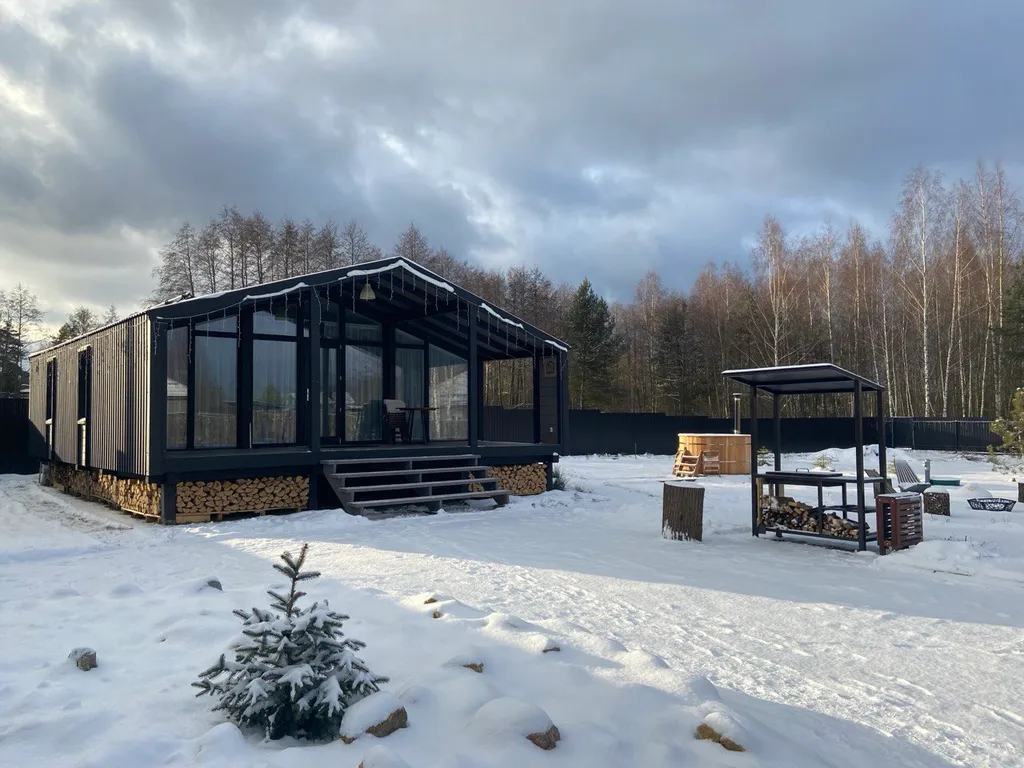 Коттедж Коттедж Уютный барнхаус с банным чаном — Рахманово