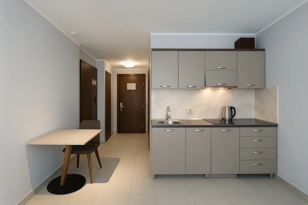 Семейный номер-студия с большим балконом и видом на море