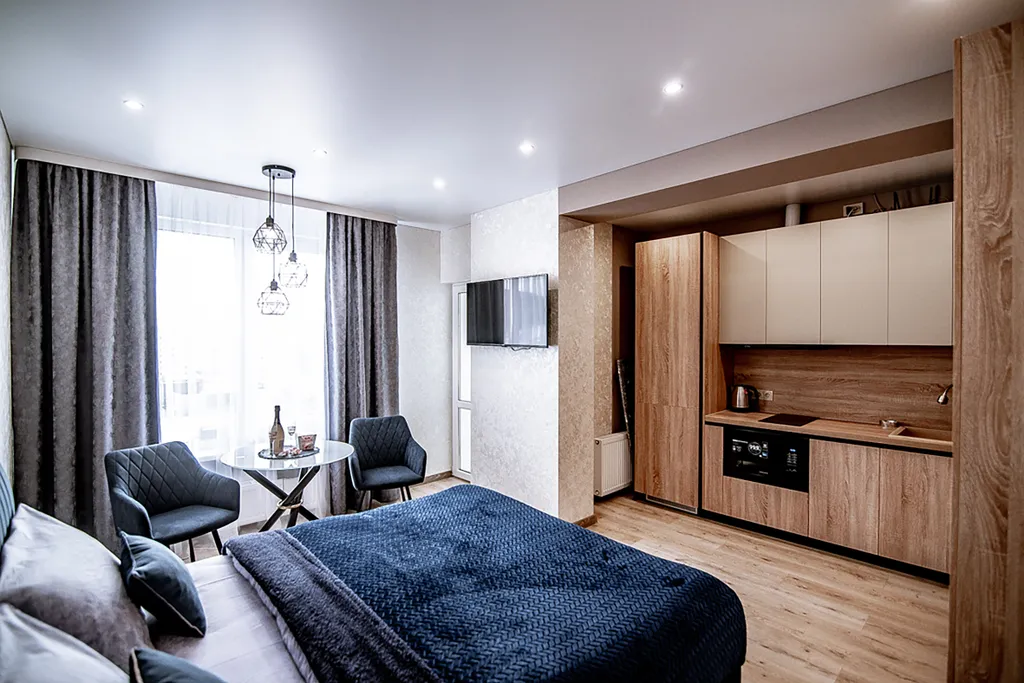 Уютная студия с прекрасным видом на город