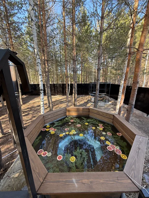 Гостевой дом с баней и чаном в лесу