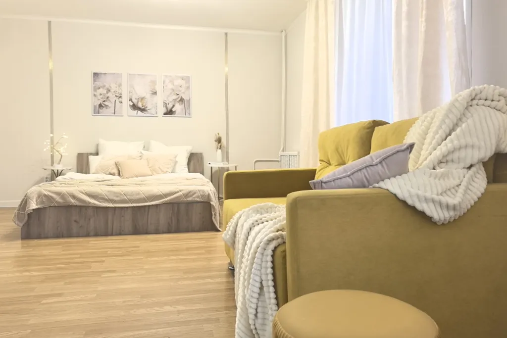 Уютная однокомнатная квартира на 6 гостей