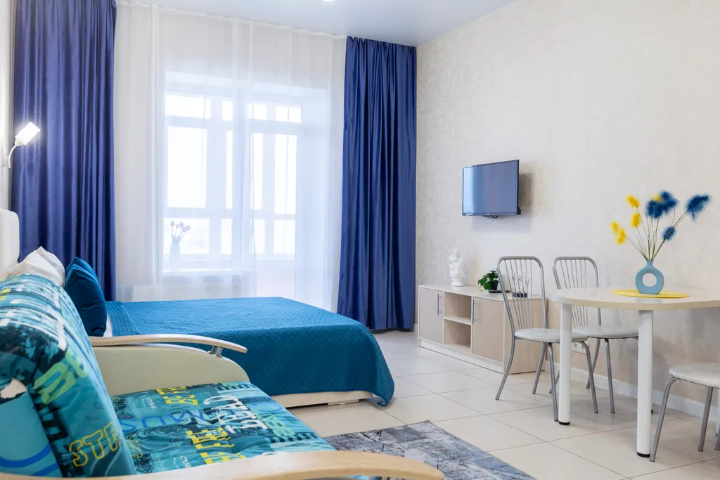 Просторная квартира студия с шикарным видом на город