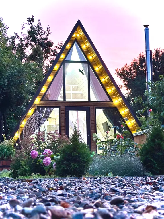 Spa-отдых в гостевом доме в стиле A-frame с отдельным двориком