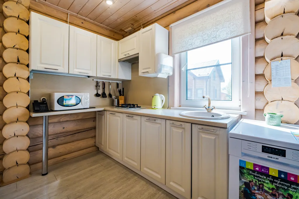 Уютные апартаменты 80 м² c 3-мя спальнями и камином в деревянном доме