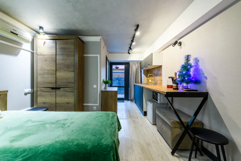 Уютная Студия с террасой Green Oplot Apartments