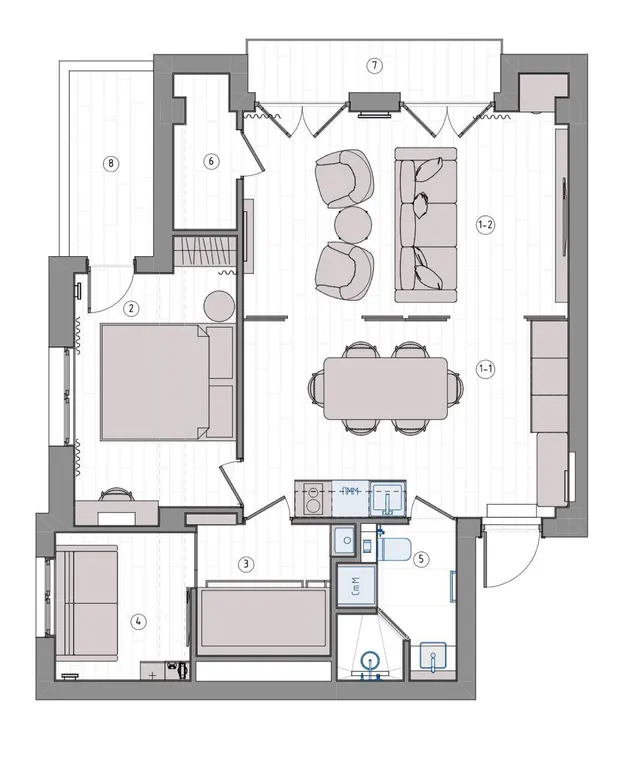 Новая квартира премиум-класса для семьи в центре Красной поляны