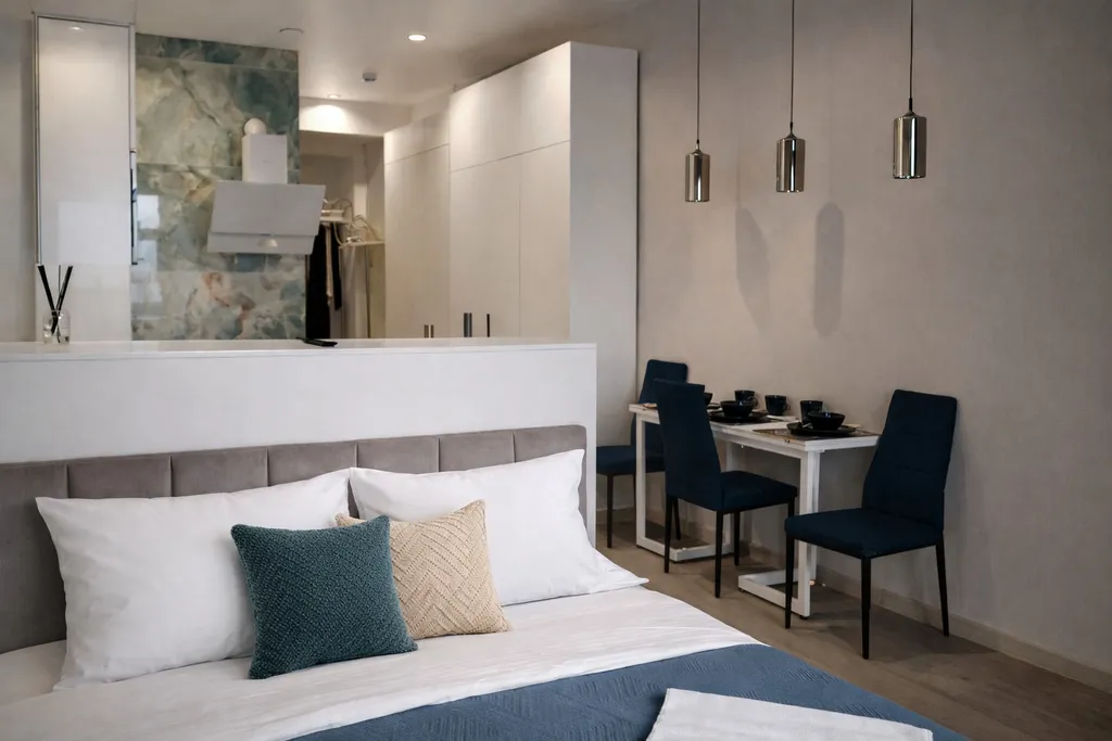 Дизайнерская студия с видом на горы