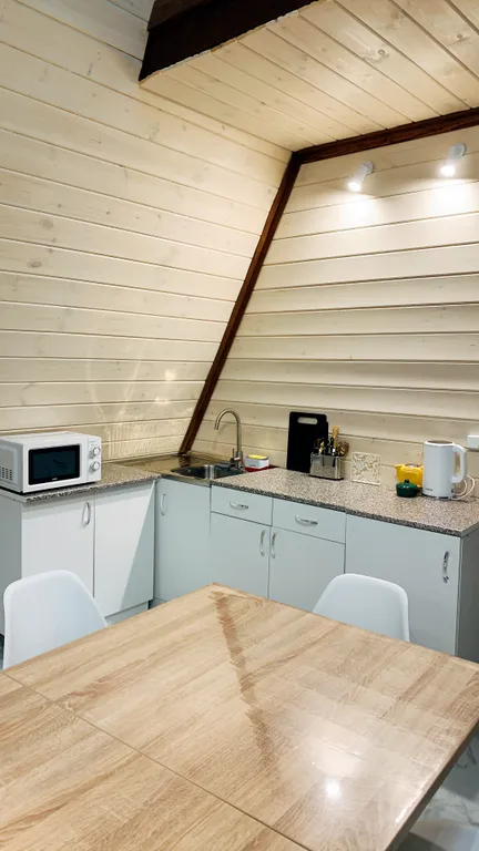 Уютный большой дом A-Frame с чаном рядом с Волгой